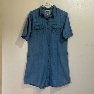 Vintage Atracxion Co. lightweight denim mini dress. Size S/M